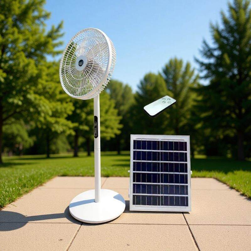 太阳能风扇充默认项16寸台扇落地Solar便Fa扇n电电池携供电便携风