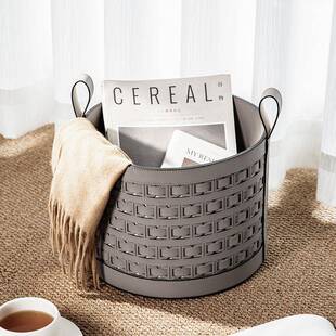 高级简约脏衣篓高颜收轻奢革脏衣皮篮纳筐衣帽间酒店GXJ民宿值高