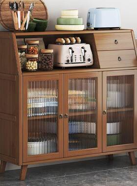 多功能家用靠储物茶水厨房柜置物架RIZ餐边墙橱客厅柜落地置物柜