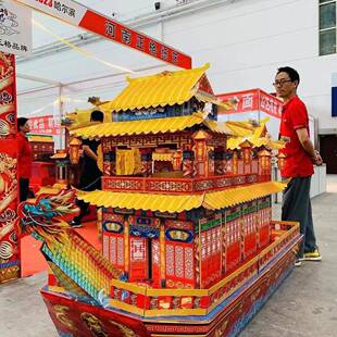 945纸瓦楞超大中国轮船风道具可做丧葬扎用品龙纸船