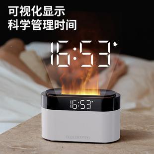 湿新款 真仿火焰香机氛464围灯扩香机加器家用桌面时钟火焰加湿薰
