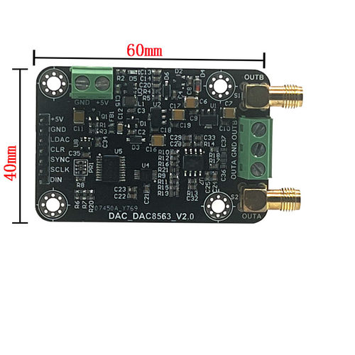 DAC8563数模转换器数据采集模块高精度双路16位DAC V10V可调输