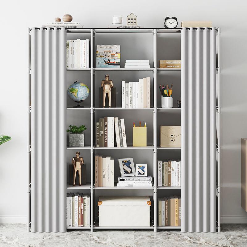 简防ZBD尘地衣柜衣帽间衣橱带轮子开放式家组易用卧室合落收纳挂