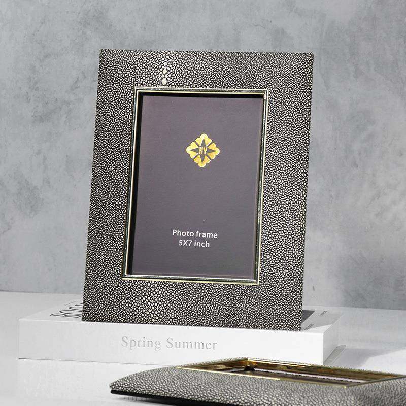 现代简约意皮革相框摆桌面6寸7寸像框卧室软皮质相框装搭台间配样