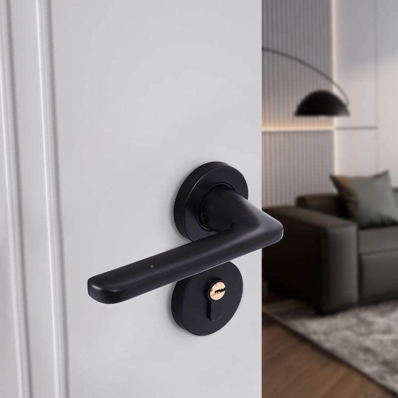 不锈钢分通体工锁家实居室内卧室房门锁执手1锁程静音木门用门锁