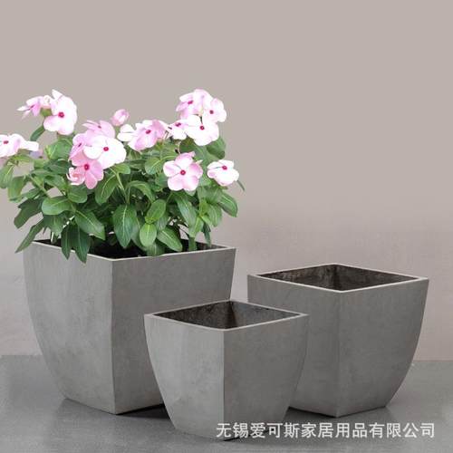 客厅T07圆梯水发泥花盆栽财树天堂鸟大口形径盆不规则圆梯镁泥花