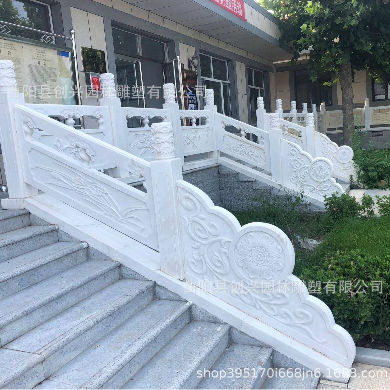 厂拱家石雕91栏杆桥河道护栏广场板花岗岩扶手围汉白玉栏升旗栏台