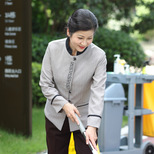 保洁工作服长袖 宾馆物业家政阿姨工作服女 酒店客房保洁服春秋套装