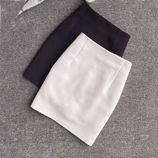 大码 裙修身 一步裙职业西装 春秋夏高腰显瘦白色包臀裙半身裙女短款