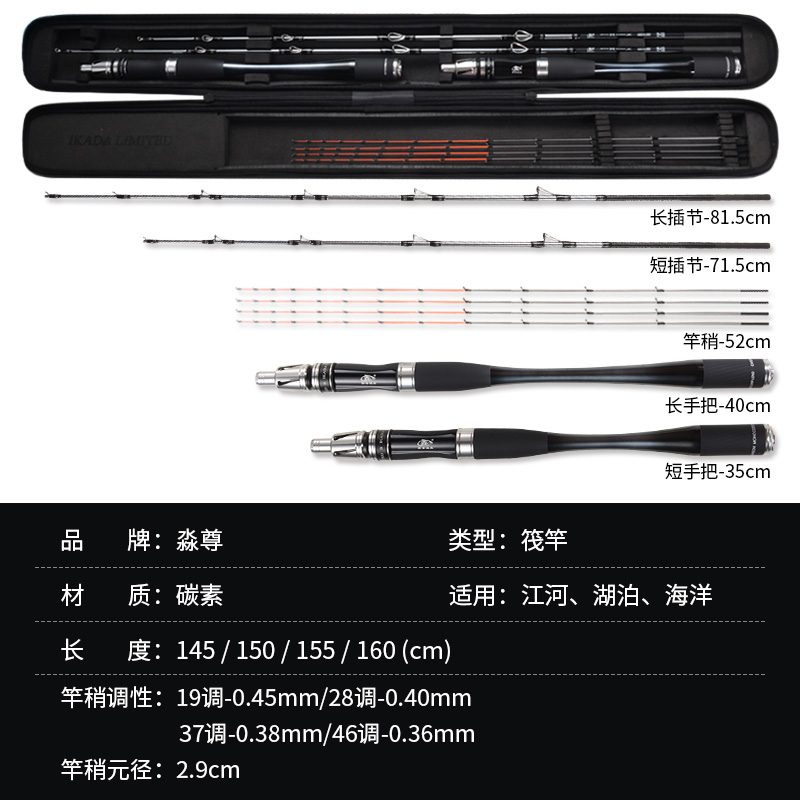 S3海筏竿装近海钓船钓伐钓竿排筏碳素微铅软尾竿稍杆