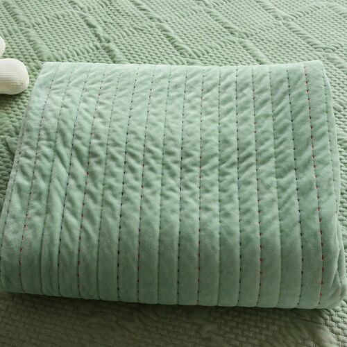 韩国短毛绒床盖棉两面用双面床盖一面绒一面棉单件绗缝被冬夏两用