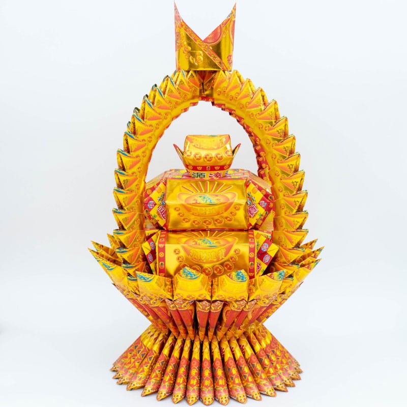 八方来财材料包 大金山折纸 元宝山聚宝盆潮汕中秋折莲花灯有教程