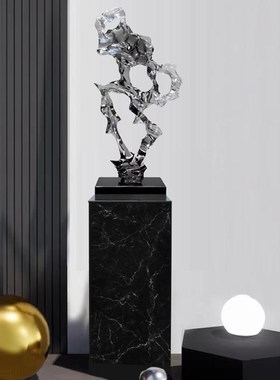 简约现代玄关样板间装饰品抽象售楼处酒店客厅电视柜落地摆件