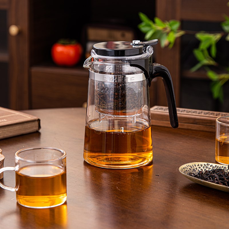 一键过滤玻璃高鹏硅泡茶壶 防爆办公室家用花茶壶 带过滤网养生壶