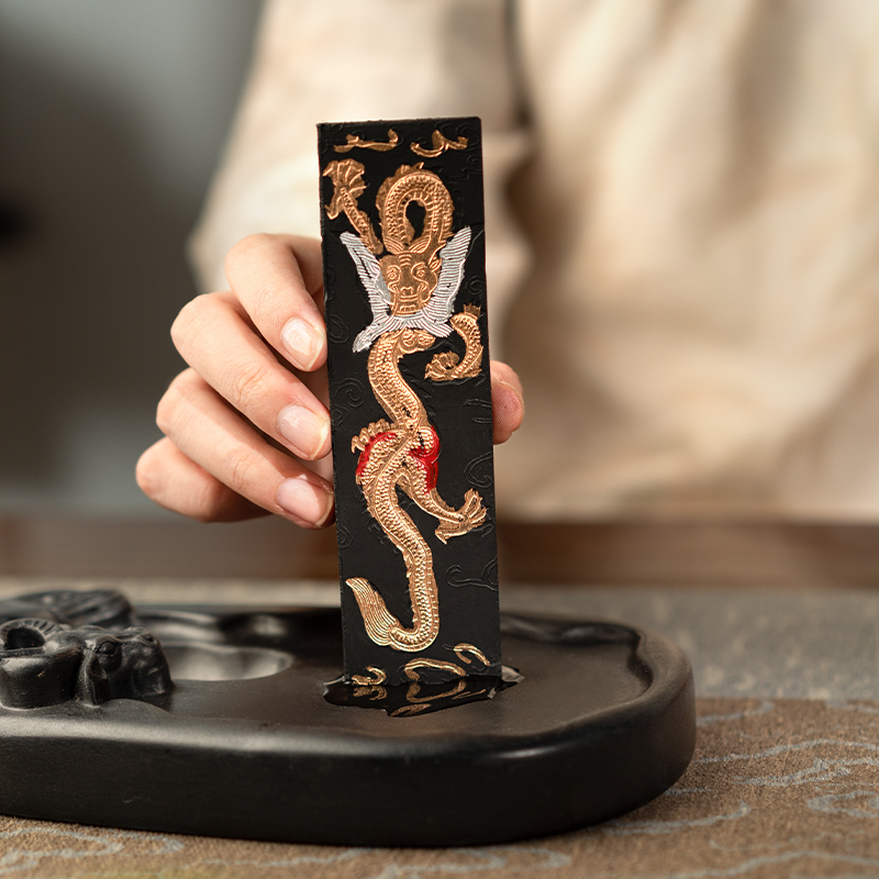 善琏湖笔 烟岚云岫 墨条四两墨块油烟微墨非遗传承古法手工桐烟砚