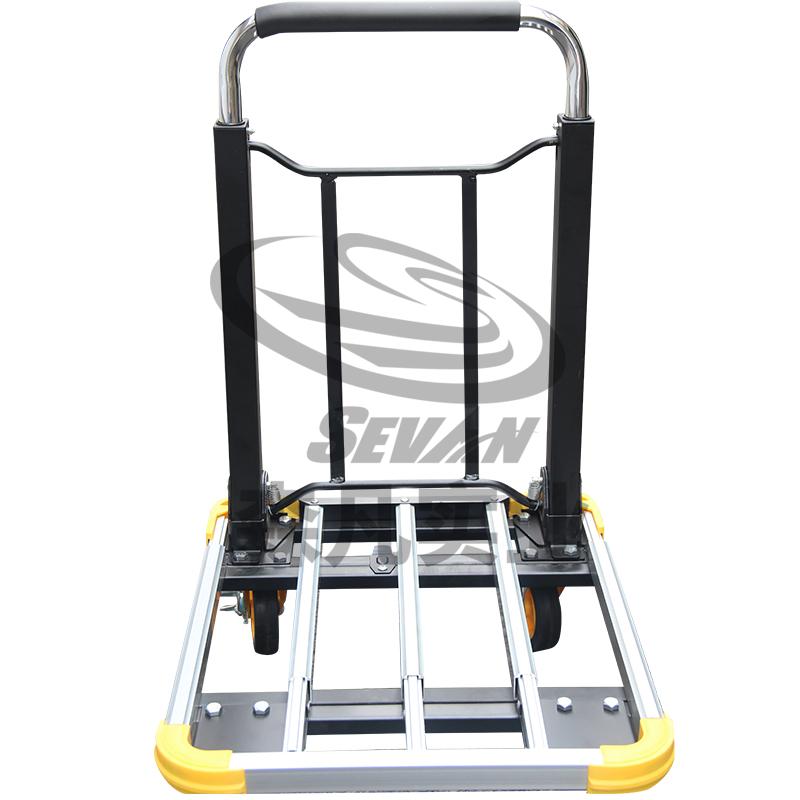 森凡 静音平板车小推车 伸缩折叠带刹车 手推车搬运车 手拉推货车