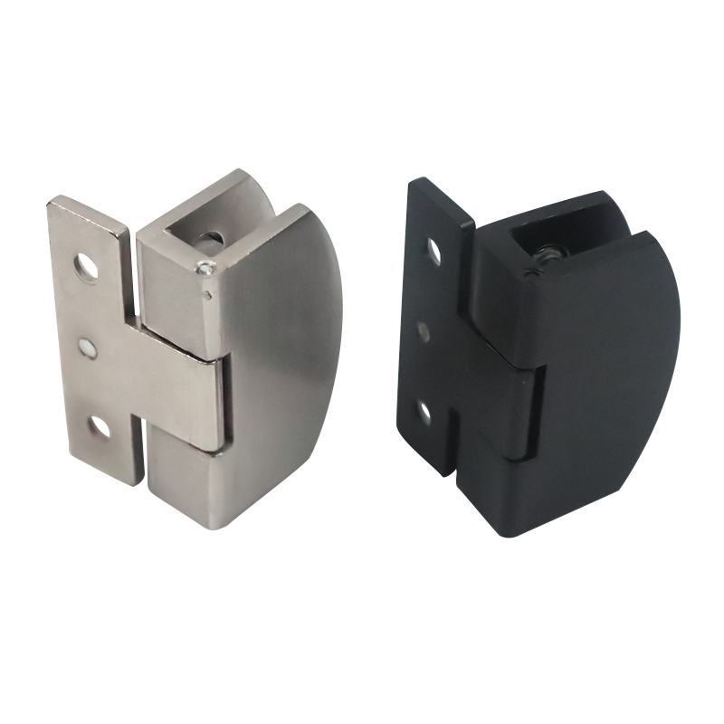 免开孔玻璃门合页黑色无框钢化玻璃铰链玻璃门夹酒柜展示柜门合页