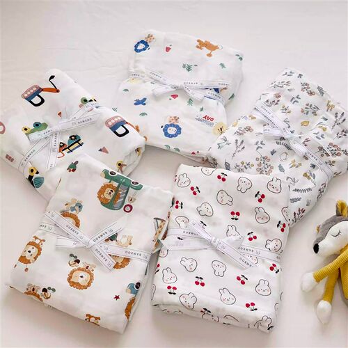 a类母婴卡通竹纤维儿童被套单件120*150*200双层纱单人幼儿园被罩