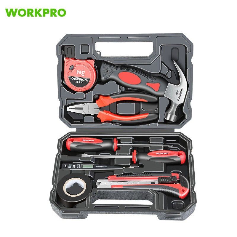 家用工具箱套装水电工木工维修常备便携五金手动工具组套9件套