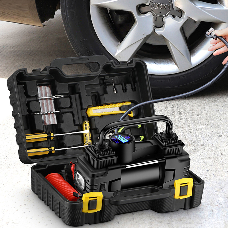 车载充气泵便携式电动打气筒带气压表汽车轮胎V高压自动充气宝