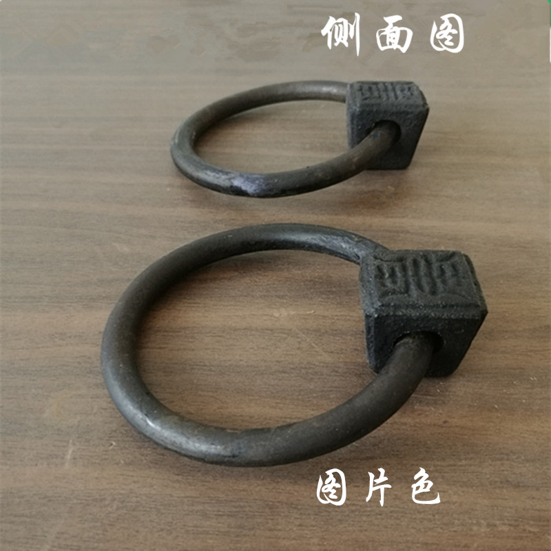 中式仿古四合院大门蒲首寿字铁环把手铸铁兽头拉手大门环拉手拉环