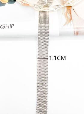 厂家1.cm宽铜珠LG555665链9排链条1.2mm焊珠链花烧边diy服装辅1料