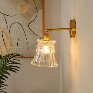 法式复古壁灯玻璃卧带室灯床头客厅镜背景墙灯美971式简约前灯开