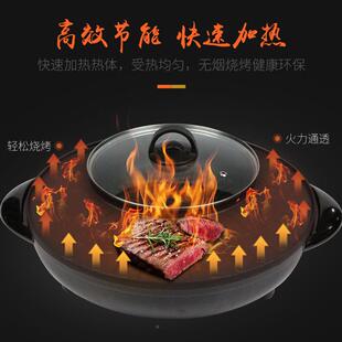 格卡诺烤一体电式热锅不无粘火锅烟韩电LY-20S涮火锅煎烤锅