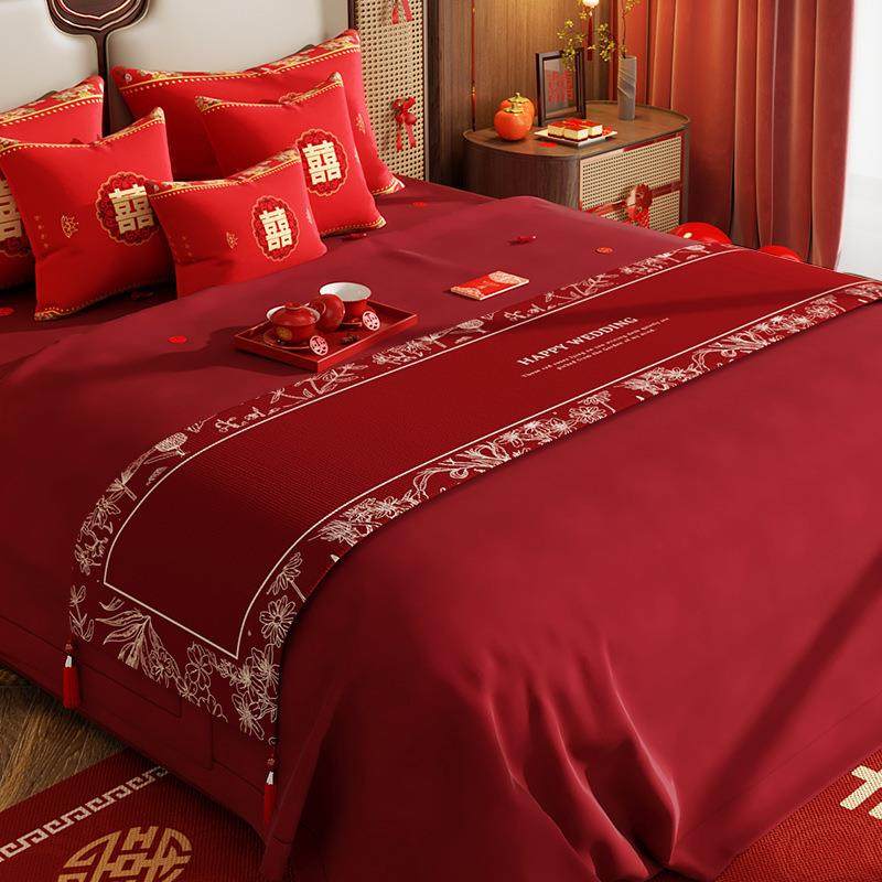 红色房喜庆床旗结品婚婚床尾bb749098搭巾新婚床上用床尾巾电视柜,节庆用品/礼品,陪嫁用品套装,淘宝优惠券,粉丝福利购,淘宝优惠卷