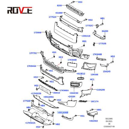 适用于2022-20路23虎卫士前杠导流扰流板板R129卫士前杠426LR1L29