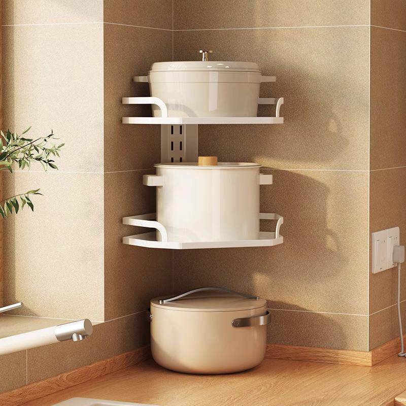 架专放锅具壁挂式省空间用三角多厨HS32层房置物架转角家锅具收纳