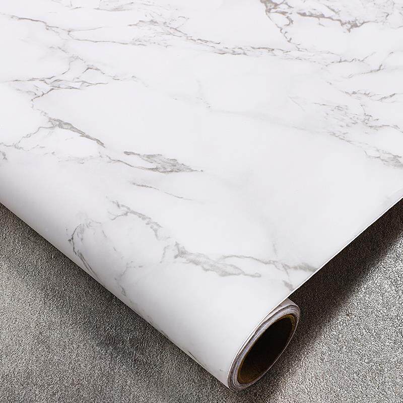 厨哑白色加厚仿大理石贴纸大花白水鱼肚光白自粘房防油XX795953防