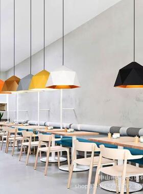 现简馆约铁艺餐吊灯工业风奶代茶店火店饭服装店餐80178厅吊灯锅