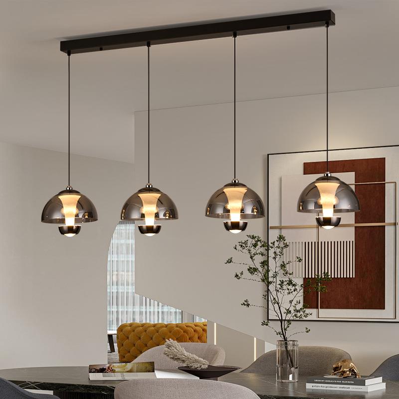 升降手扫餐台厅岛吊灯轻奢高级感护眼花床头小苞吊灯餐桌玻璃585