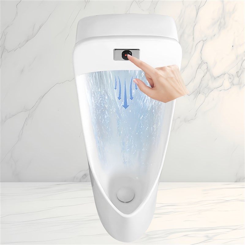 陶瓷男士小d便斗落地式超高一体可手按感应小便池116cm站立式尿槽