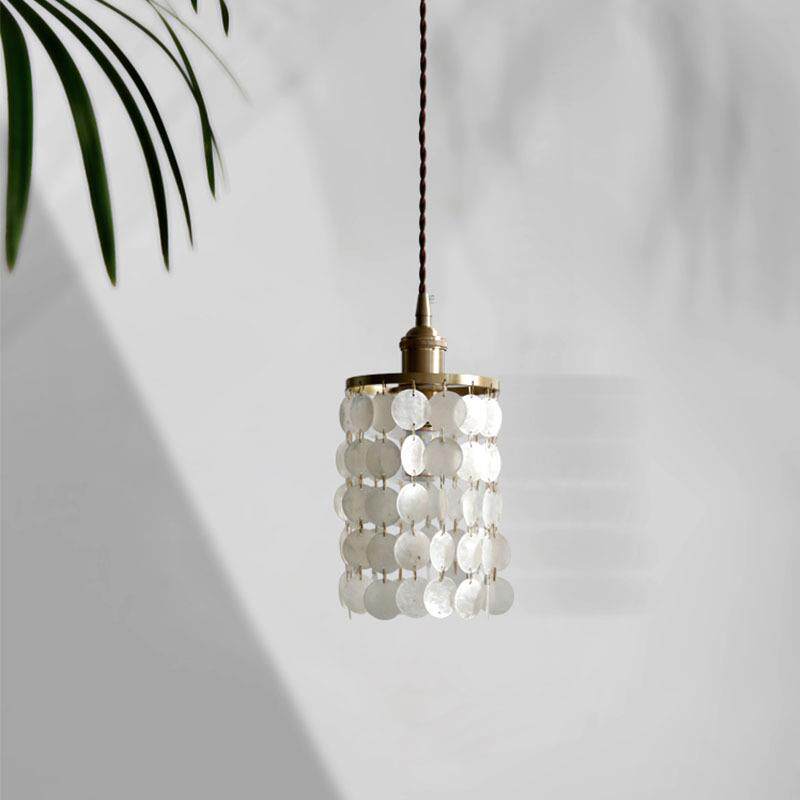 日式复贝壳风铃小衣吊古灯吧帽台民宿铜灯间过SM-D0356道卧室床头