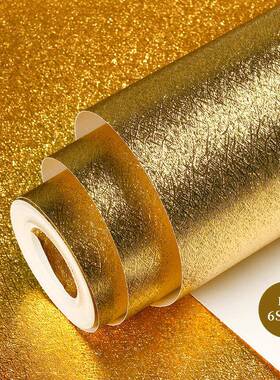 现代简约光金色磨砂墙纸金哑天花顶板箔吊金色拉丝95096欧式花壁