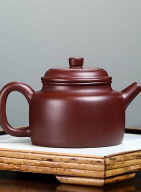 宜兴矿砂紫朱泥全手工紫壶德钟功XMV夫茶原具泡易茶壶