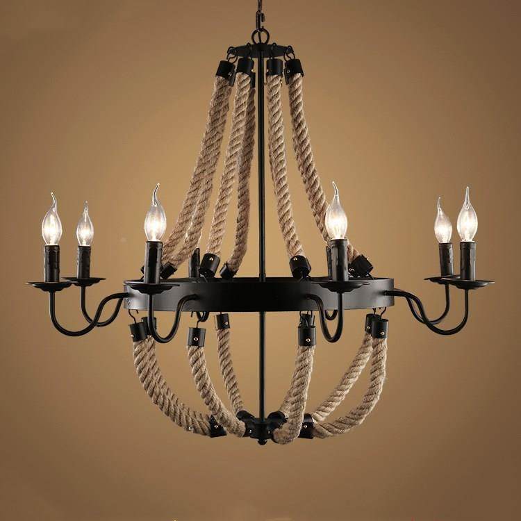 美式村lf复古创意网o咖服装火67t锅店咖啡厅餐厅铁艺8头麻乡绳吊,家装灯饰光源,智能吊灯,淘宝优惠券,粉丝福利购,淘宝优惠卷