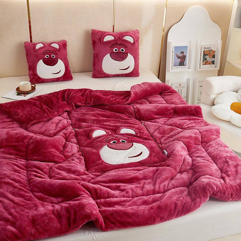 耳熊朵抱枕zjfmjb被子两用枕头汽午睡调毯子车空内靠车枕二合一加