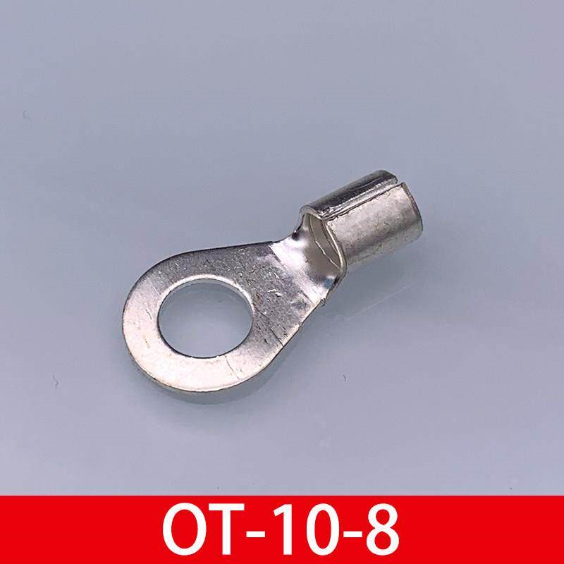 OT10-8 冷压接线 线端子O型圆形裸端头铜线 线鼻子镀银接线 线耳