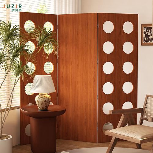 橘自然中古风屏风镂空隔断客厅家用复古风入户玄关遮挡入户门折叠