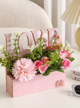 田园假花仿真花装饰品摆件绢花室内客厅家居装饰花艺办公桌面摆设