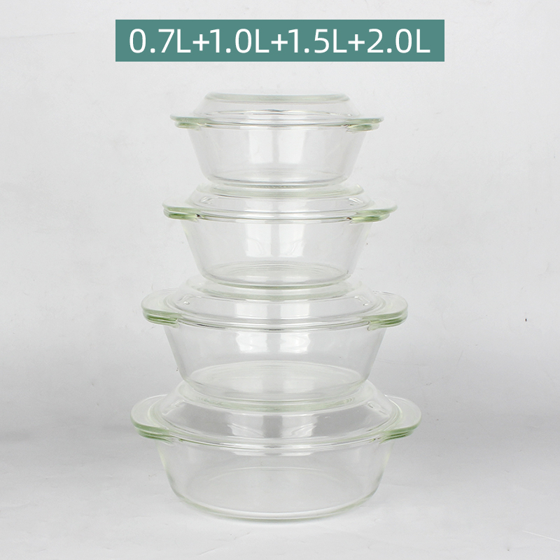 微波炉光波炉器皿加热容器蒸盒耐热高温玻璃煮盒带盖盘子碗盆