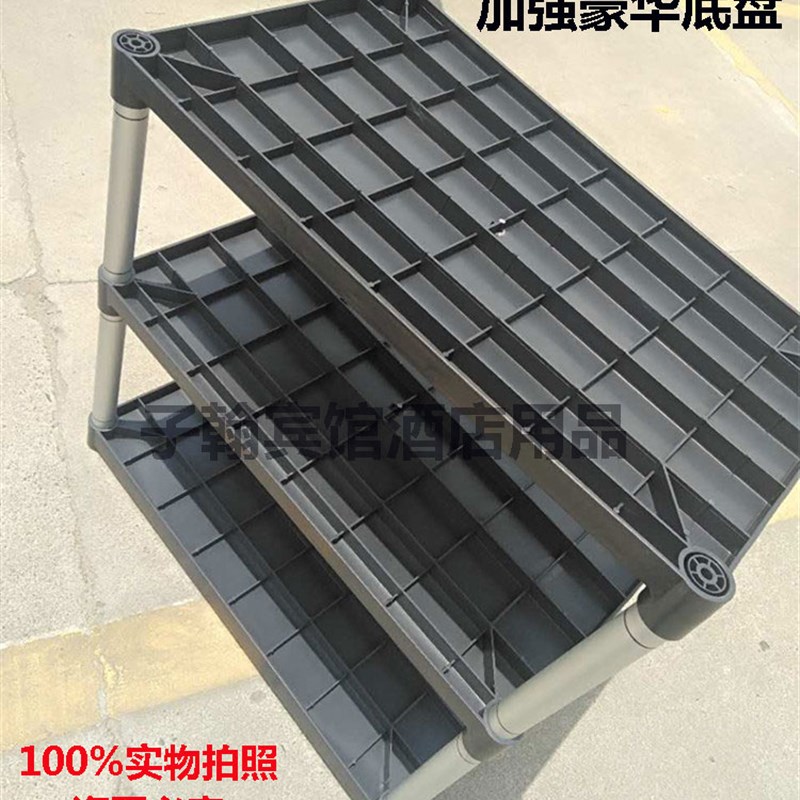 加厚塑料三层餐车多用途手推车酒店饭店静音传菜收碗碟服务茶水车