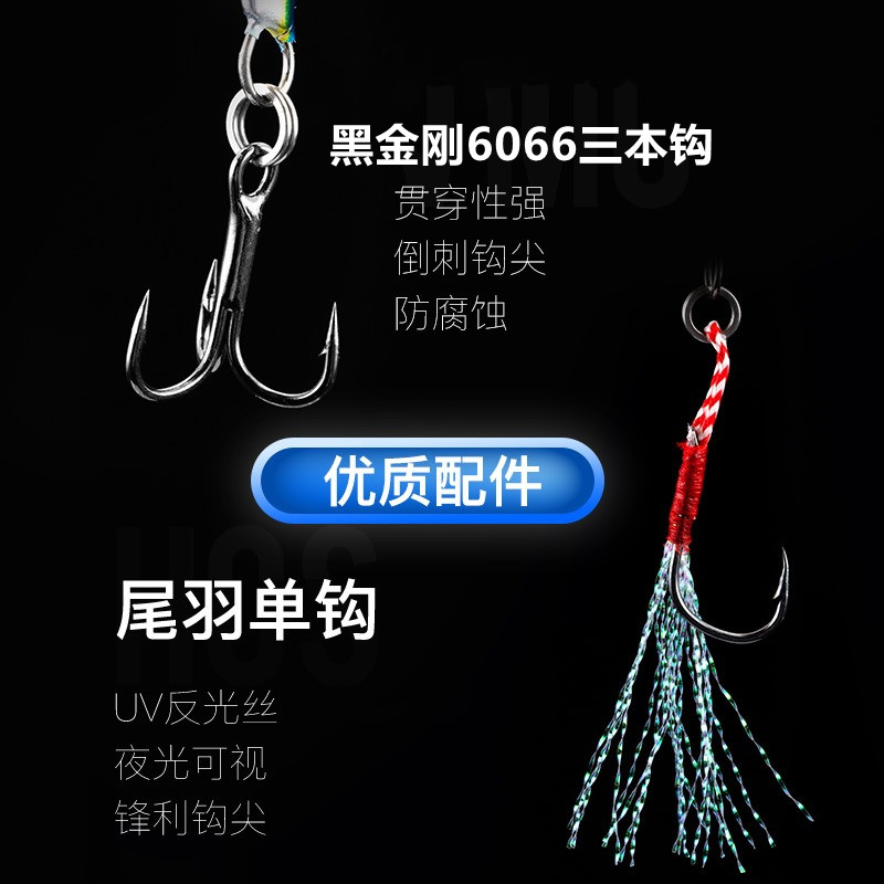 3D打印飘落铁板路亚假饵淡水远投沉水翘嘴鲈鱼鳜鱼鲶鱼5只盒装