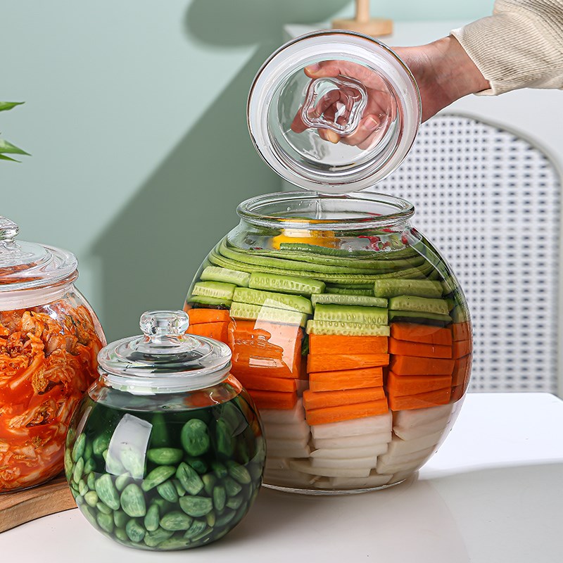 泡菜坛子家用玻璃密封大容量加厚辣白菜萝卜酸菜四川腌菜罐子