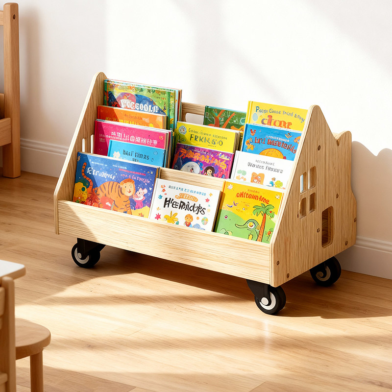 实木多层绘本架儿童书架自由组合 带轮子收纳展示置物柜 家用神器,住宅家具,儿童书架,淘宝优惠券,粉丝福利购,淘宝优惠卷
