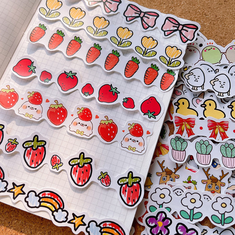 各种挂件分割线第二弹手帐贴纸不重复 ins风可爱少女心手账本DIY装饰素材儿童成长相册装饰分区标记边框自粘