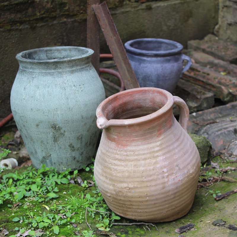 红陶花盆大号瓦盆透气仿古法师多肉老桩花盆红陶土素烧复古粗陶